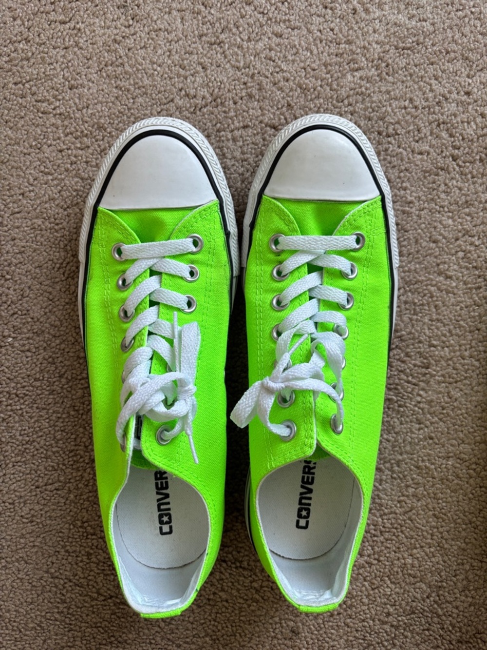 Converse Low Top Sneakers - Neon Lime with White